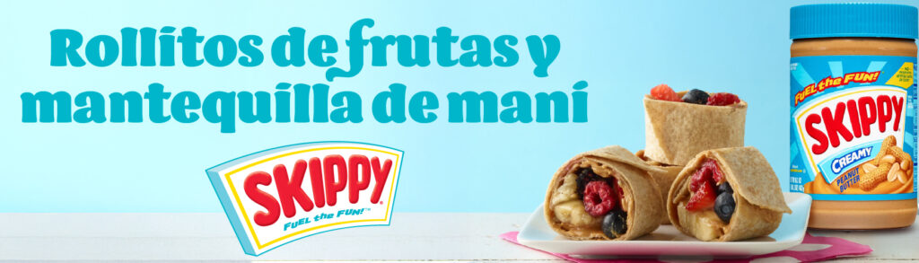 Rollitos de frutas y mantequilla de maní Skippy