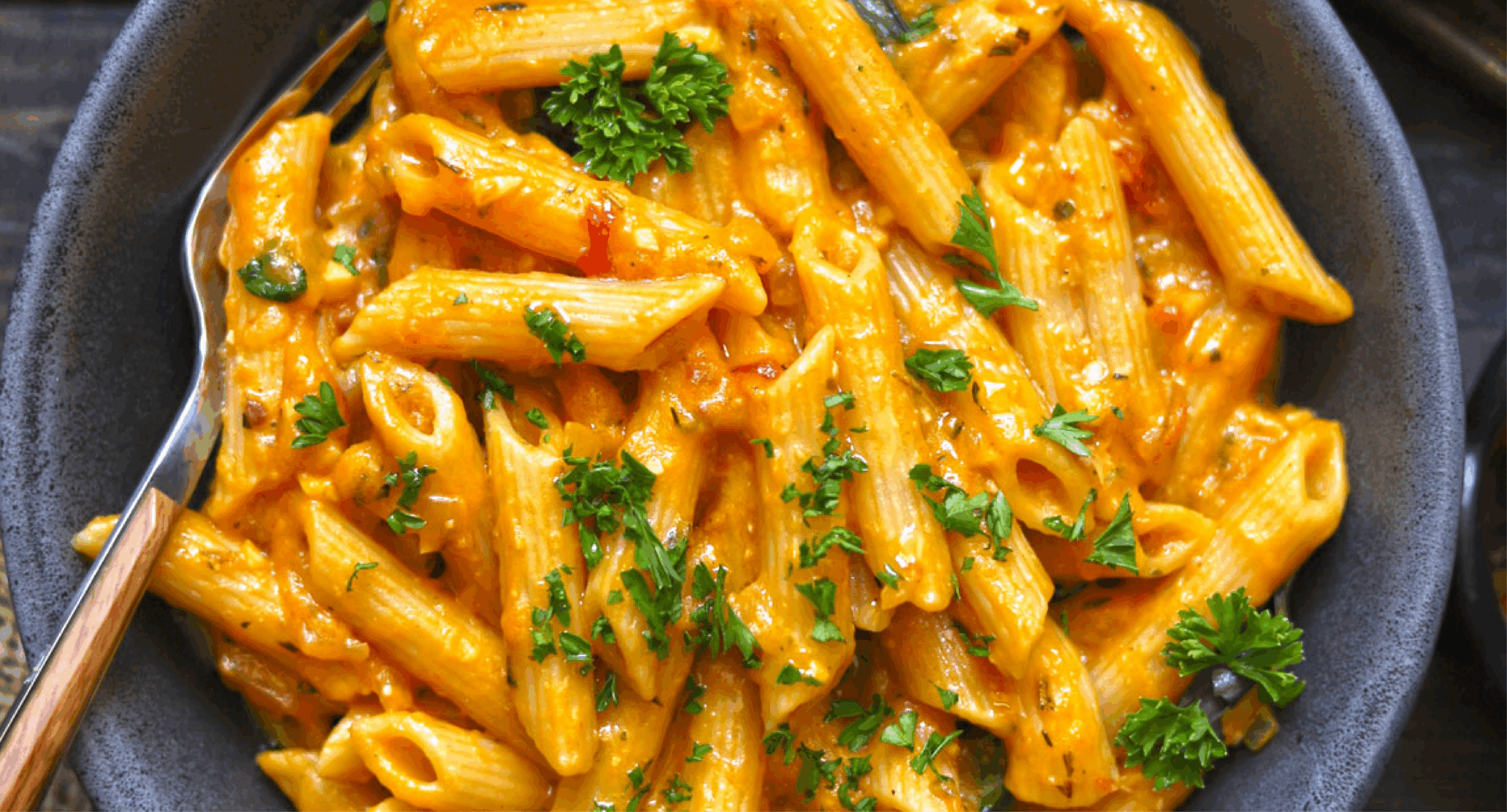 Pasta cremosa con calabaza