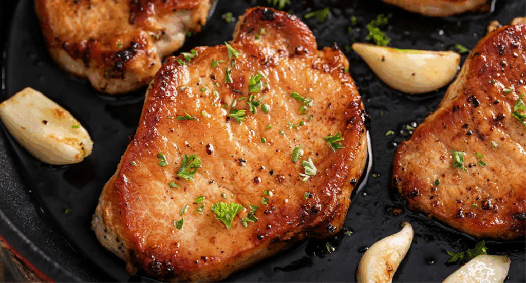 Chuletas de Cerdo Glaseadas con Guayaba y Jengibre