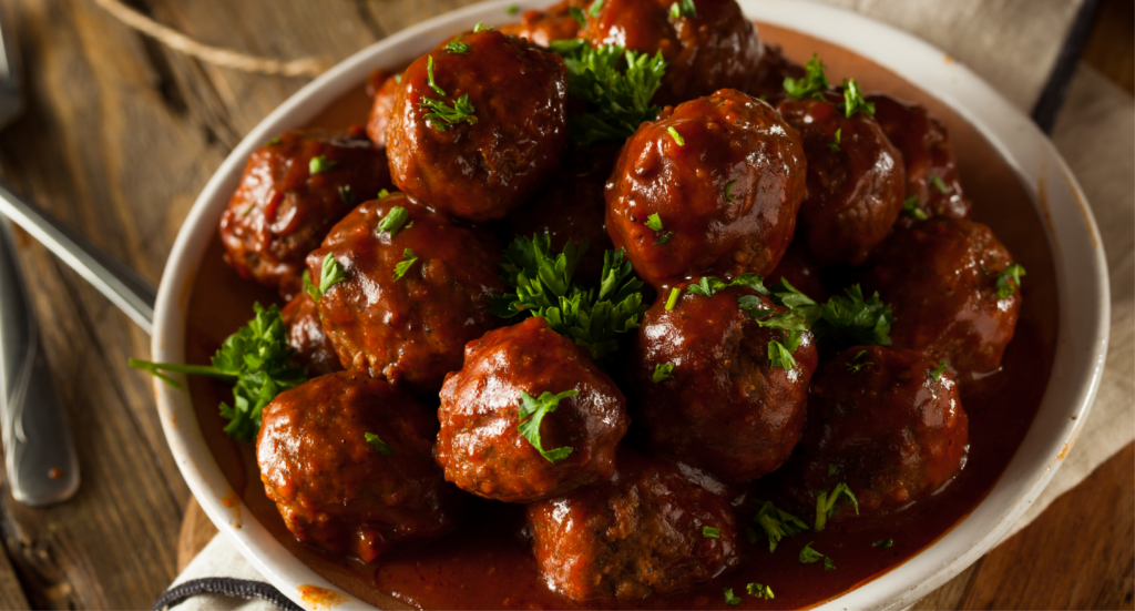  Albóndigas en salsa dulce picante
