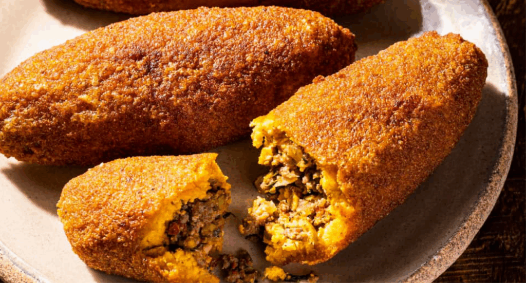 Mini alcapurrias de yuca con chutney de mango