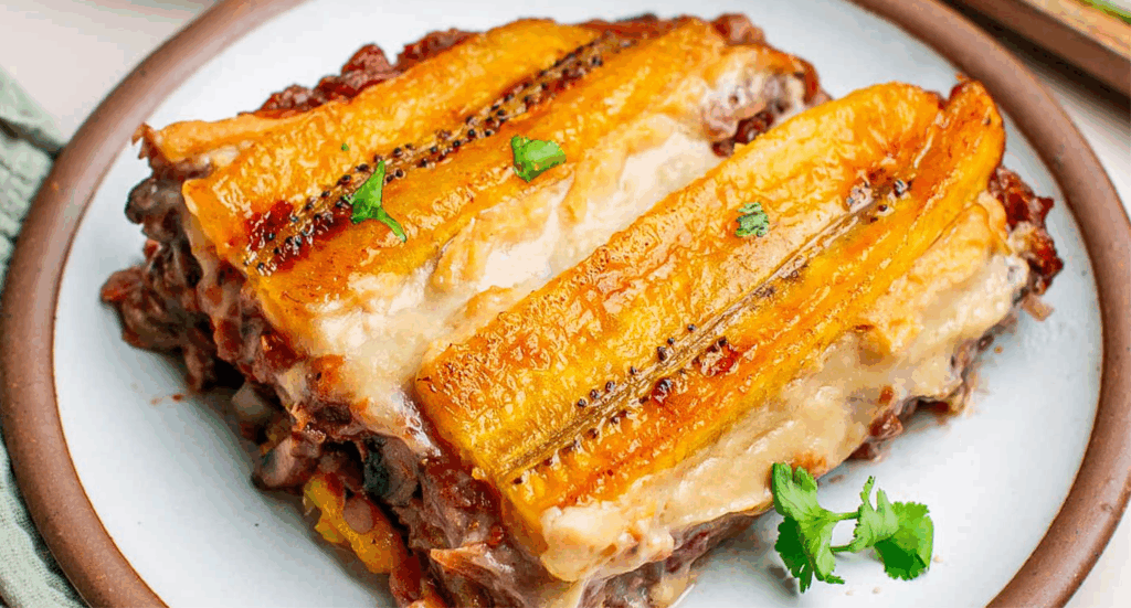 Lasaña criolla de amarillos, carne y queso