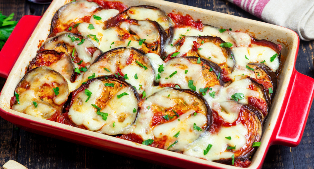 Berenjenas al horno con queso y especias