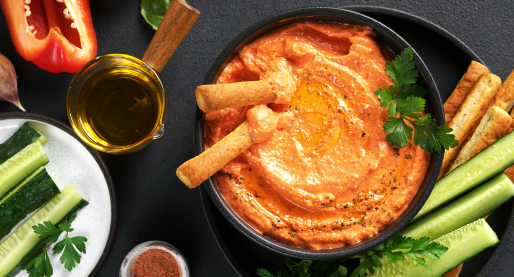 Dip de pimientos rostizados