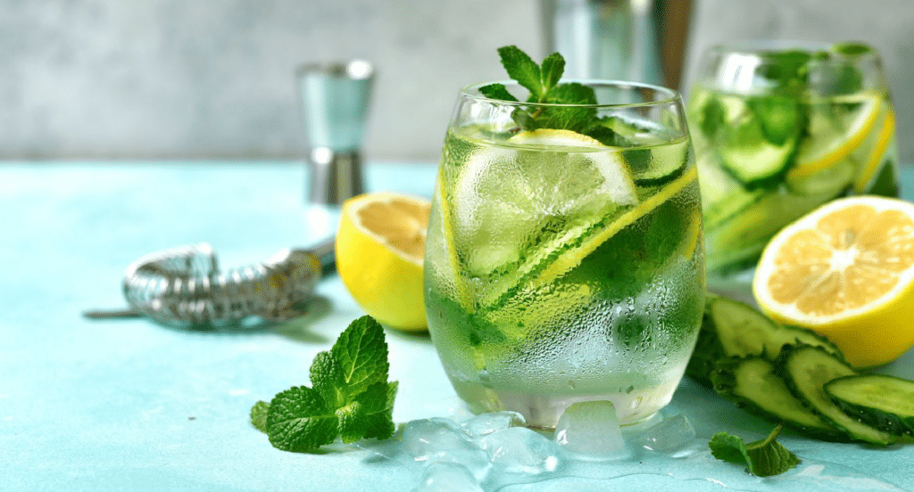 Limonada de pepino y menta